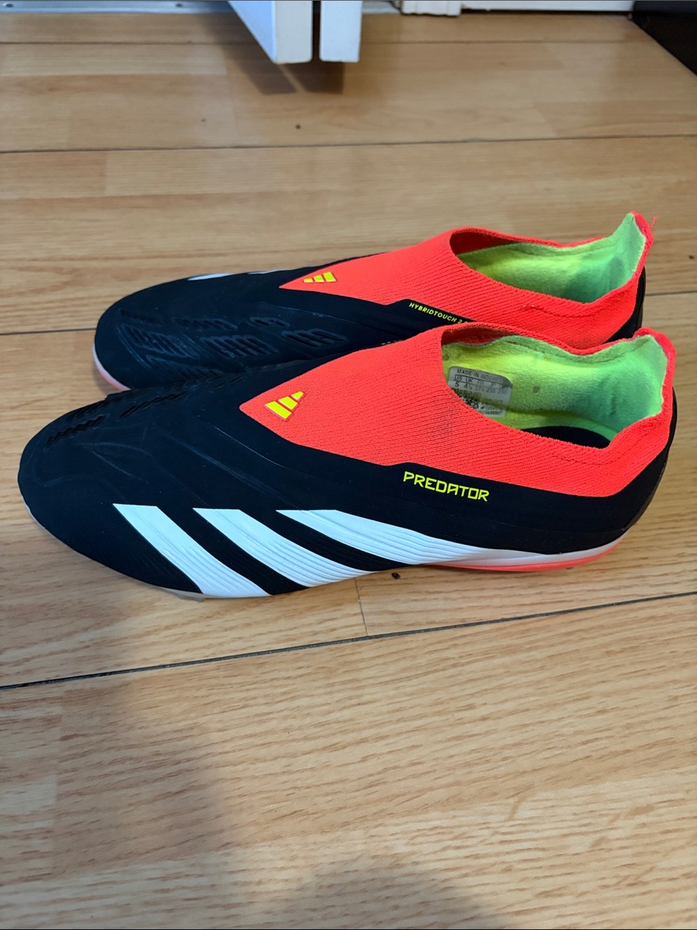 adidas Predator Soccer Shoes in Black & Red-Orange